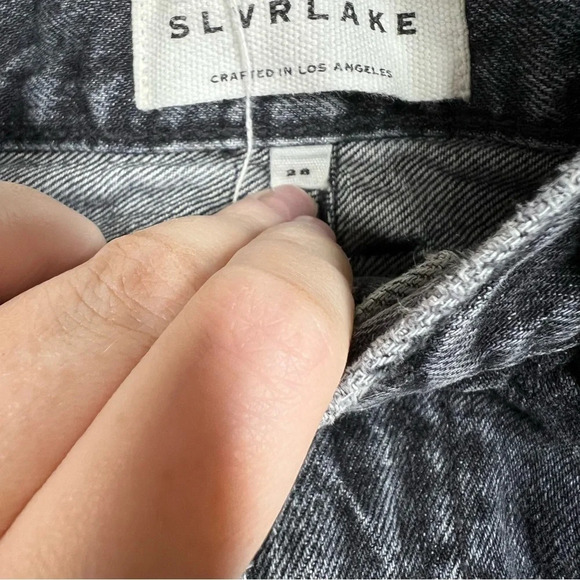 SLVRLAKE Black Distressed High Rise Beatnik Slim Leg Jeans - Picture 4 of 7